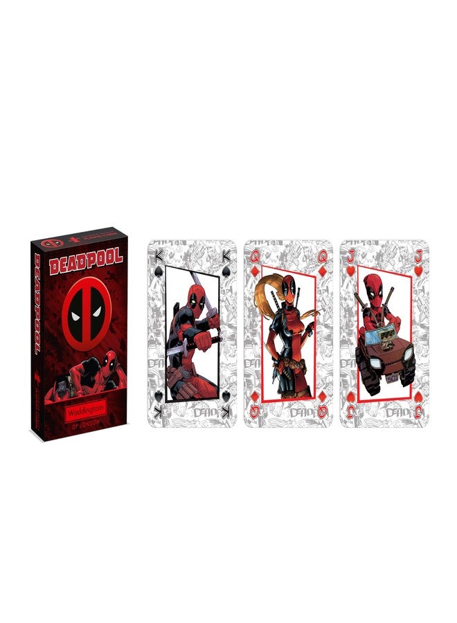 Waddingtons Number 1 Deadpool Playing Card Game, Play with your favourite superheroes from Lady Deadpool and Kidpool, gift and toy for ages 14 plus, Red - Image 4